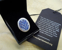 Harris Tweed blue herringbone ring adjustable, silver plated womens statement jewellery , Christmas or birthday gift