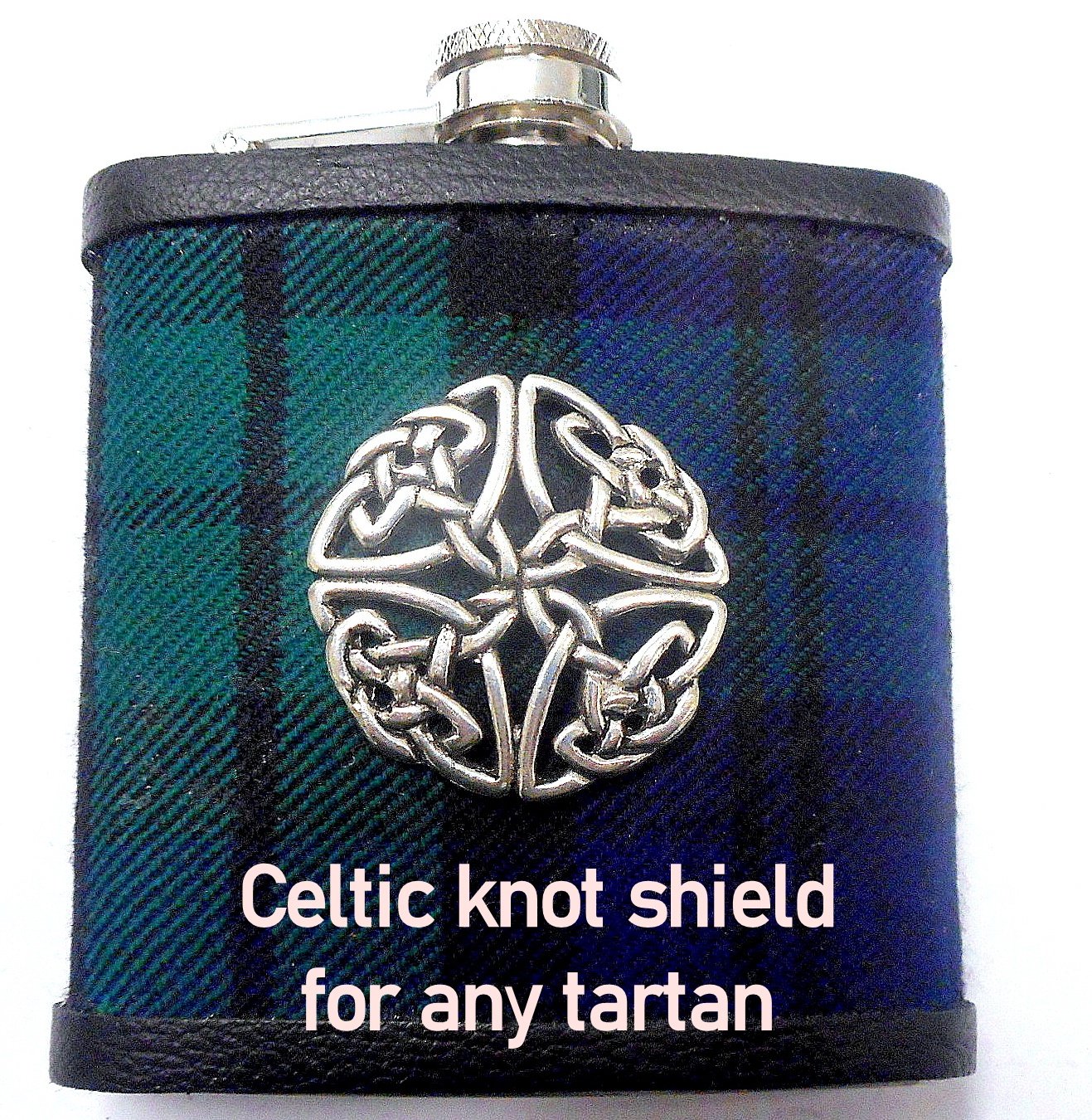 Highland Granite Tartan hip flask  with thistle Scottish gift for men ideal Christmas, retirement  best man or usher's wedding gift