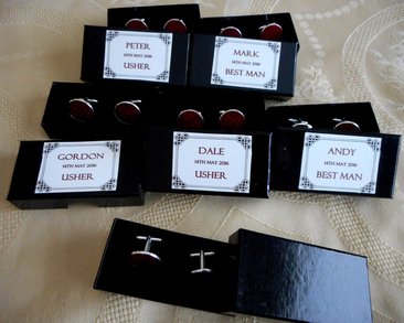 Six pairs of cufflinks for the Ushers