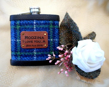 Isle of Harris tartan Harris Tweed flask