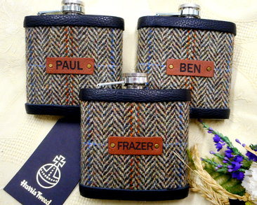 Autumn Harvest Harris Tweed Flasks