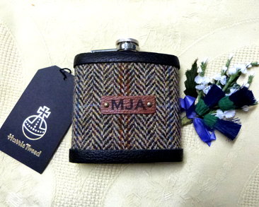 Leather label with initials