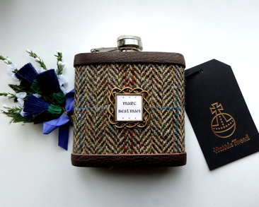 Best Man flask with celtic setting