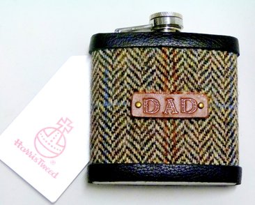 Harris Tweed flask for DAD