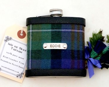 Personalised Isle of Skye tartan flask