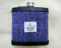 Harris-tweed-hip-flask-purple-heather-tweed-with-a-twist