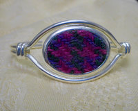 Harris Tweed bangle purple pink and green Scottish womens gift or bridesmaid jewellery mothers day or birthday gift