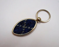 Harris Tweed Scotland Rugby keyring key fob keyring in box, small gift for men with Scottish saltire flag