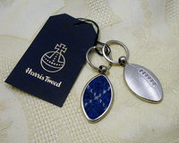 Harris Tweed Scotland Rugby keyring key fob keyring in box, small gift for men with Scottish saltire flag