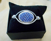 Celtic knot bangle in blue herringbone Harris Tweed, unusual  Scottish Christmas gift for her,  or Bridesmaids present