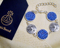 Harris-Tweed-jewellery-bracelet-blue-herringbone-celtic-spiral-knot-gift-for-her