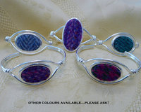 Harris Tweed pink and purple bangle, bracelet made in Scotland womens jewellery christmas birthday or mothers day Scottish gift
