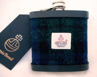 Black-watch-tartan-harris-tweed-hip-flask-gift-for-men