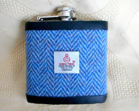 Harris-tweed-hip-flask-blue-herringbone-wedding-gift-best-man-usher-groomsman