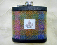 harris-tweed-hip-flask-pink-green-blue-gold