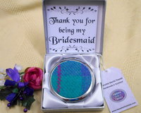 Bridesmaid gift in Harris Tweed Compact Mirror,  choice of colour made in Scotland by Tweed with a Twist