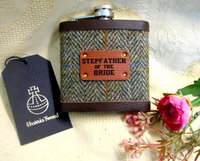 stepfather-of-the-bride-groom-gift-Harris-tweed-hip-flask-personalized