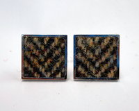 Harris Tweed Brown herringbone square cuff links made in Scotland , mens  accessories cufflinks Christmas, wedding, groomsman, fathers day gift for him