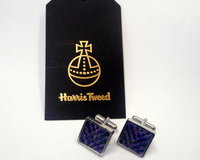 Cufflinks in Harris Tweed purple heather herringbone mens gift for him Scottish made in Scotland  square cuff links for fathers day, Christmas gift