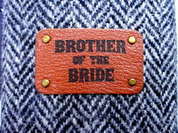 Brother of the Bride Harris Tweed hip flask with leather label, wide choice of tweeds, wedding gift or favour, Made in Scotland by Tweed with a Twist, Scottish rural  theme