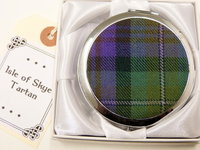 Compact mirror Isle of Skye tartan, womens little gift for mother, sister, best friend made in Scotland by Tweed with a Twist