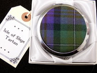 Compact mirror Isle of Skye tartan, womens little gift for mother, sister, best friend made in Scotland by Tweed with a Twist