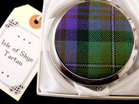 Compact mirror Isle of Skye tartan, womens little gift for mother, sister, best friend made in Scotland by Tweed with a Twist