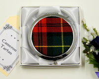 Cameron tartan compact mirror, womens little gift for mother, sister, best friend made in Scotland by Tweed with a Twist