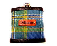 All Ireland  Tartan hip flask with Celtic Knot in gift box