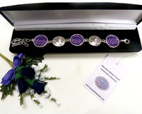 purple-pink-Harris Tweed-Bracelet-celtic-gift