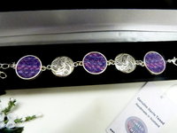 Bracelet with celtic spiral in Purple and pink Kaona Harris Tweed womens jewellery gift for mother, bridesmaid  or christmas present
