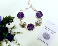 Bracelet with celtic spiral in Purple and pink Kaona Harris Tweed womens jewellery gift for mother, bridesmaid  or christmas present