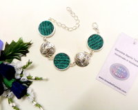 Bracelet with celtic spiral in jade green and grey Harris Tweed womens jewellery gift for mother, bridesmaid  or christmas present