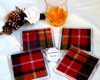 Buchanan tartan drinks coasters