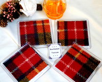 Buchanan tartan Harris Tweed drinks coasters, wipe clean easy care and durable.