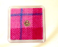 Harris Tweed drinks coasters with thistle, wipe clean