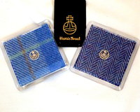 Harris Tweed drinks coasters with thistle, wipe clean