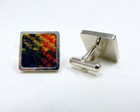 Buchanan Tartan Harris Tweed cuff links made in Scotland  ideal cufflinks for weddings , Best Man or groomsman gift for men