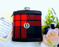 Tartan hip flask-thistle-gift for men-clan tartan-family tartan-gift