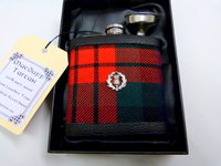 Your family or clan Tartan hip flask with thistle  Scottish gift made in Scotland  ideal for retirement,  birthday , or Fathers Day present