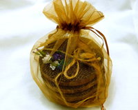 Log slice Harris Tweed rustic drinks coasters, set of four brown herringbone handmade with natural pine wood and pure wool tweed