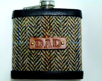 gift-for-dad-harris-tweed-hip flask-father-fathers day gift-personalised