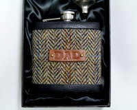 gift-for-dad-harris-tweed-hip flask-father-fathers day gift-personalised