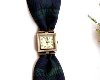 Black Watch tartan wristwatch  made in Scotland , Christmas or birthday gift womens or bridesmaid jewellery