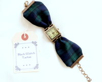 Black Watch tartan wristwatch  made in Scotland , Christmas or birthday gift womens or bridesmaid jewellery