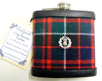 MacDonald Tartan hip flask  with thistle Scottish gift for men ideal Christmas, retirement  best man or usher's wedding gift