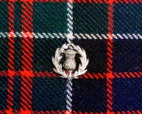 MacDonald Tartan hip flask  with thistle Scottish gift for men ideal Christmas, retirement  best man or usher's wedding gift