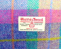 Harris Tweed pastel colours Cosmetic  make-up bag with matching compact mirror , lilac, jade, pink and blue