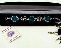Green-Harris Tweed-bracelet-gift for her-scottish-celtic jewellery-gift box