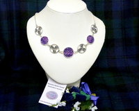Celtic necklace-Harris Tweed-purple necklace-womens jewellery-scottish gift-